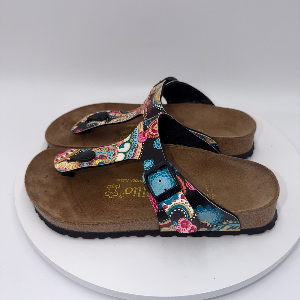 Papillio Birkenstock Gizeh Paisley Floral Multi Color Sandals Womens 36 L5